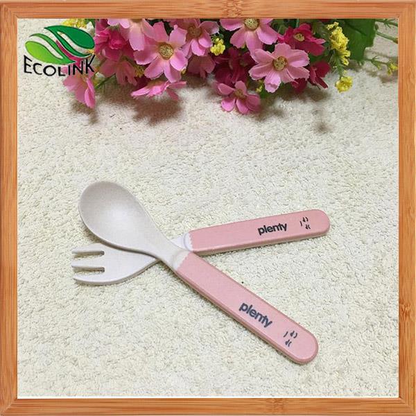 Horquilla ar fibra polvo cubiertos utensilios Set cuchara bambú conjunto