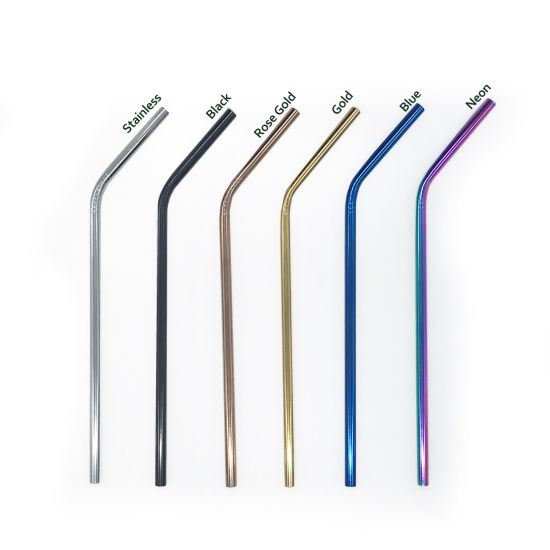 Multi-Colored Resuable Stainless Steel Drinking Straws
