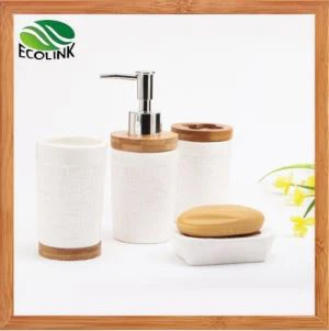 Socraigh Seomra Folctha Ceirmeach Bambú