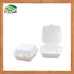 Bosca Lóin Indiúscartha Clamshell Bagasse