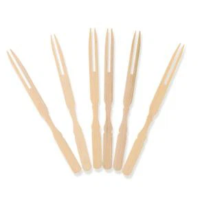 Bambú Nádúrtha Dhá Fhorc Cocktail Prong