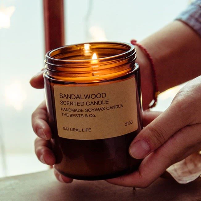 Glass Candle Holder Jar With Wooden Cover