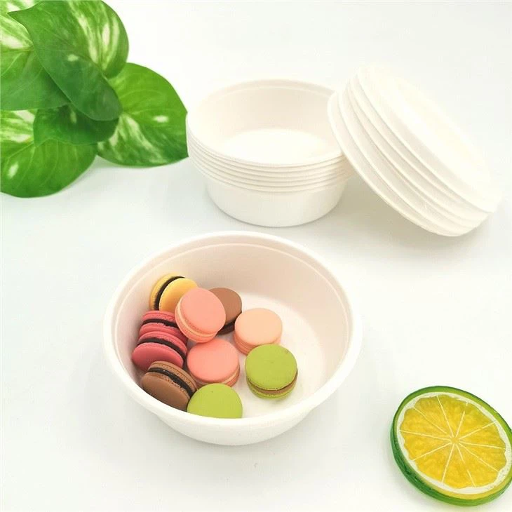 Disposable 250ml Bagasse Sugarcane Bowl With Lid