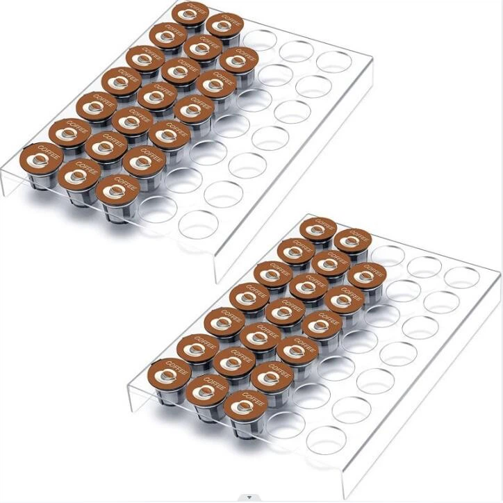 Acrylic K Cup Drawer Organizer Countertop 35 Coffee Capsules Coffee Pod Holder