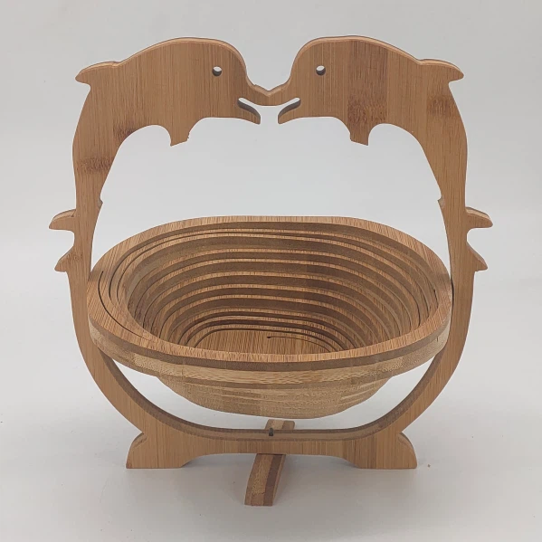Bamboo Dolphin Shaped Collapsible Fruit Bowl Basket