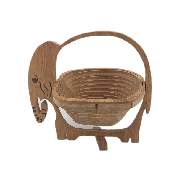 Bamboo Dolphin Shaped Collapsible Fruit Bowl Basket